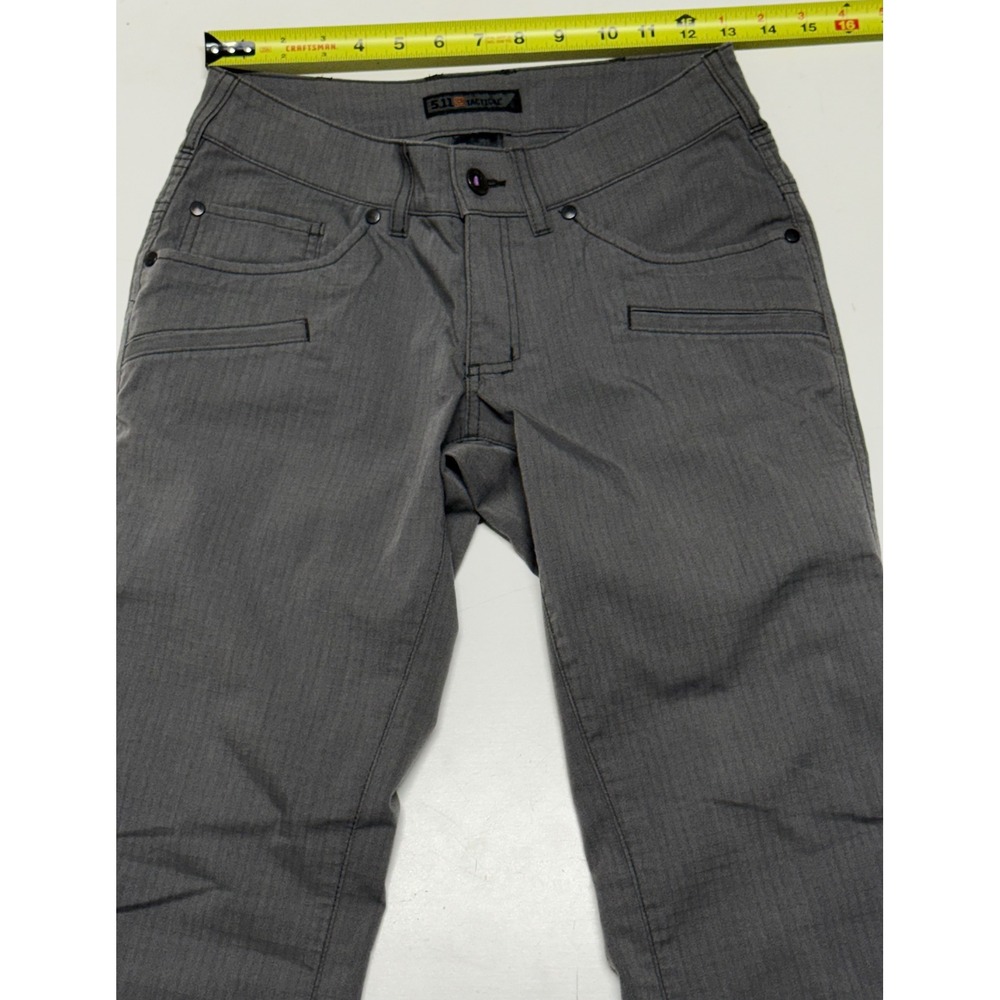 5.11 Tactical Women 2 Long Gray Straight Leg Cargo Work Pants TLBLIN-4389-1 - Picture 2 of 6